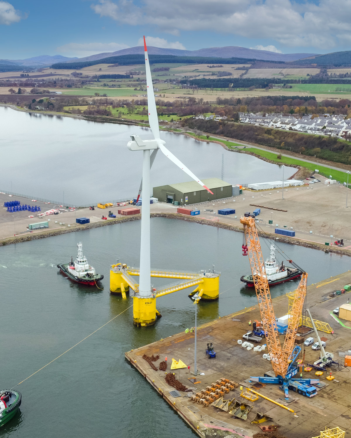 The Port of Cromarty Firth used as the construction port for part of the Kincardine project. Image courtesy of Port of Cromarty Firth. All rights reserved.
